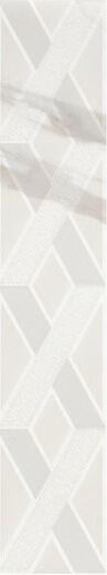 Бордюр Supergres Selection List. Rombi Calacatta, 7.5x40, геометрия, белый, глянцевый