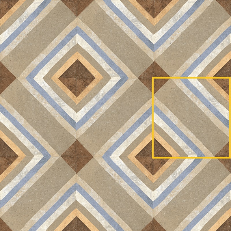 Керамогранит RHS-Rondine Swing Multicolor 04 Beige, 20x20, под бетон, мультиколор, матовый