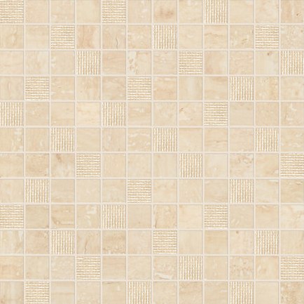 Мозаика Supergres Selection Mosaico Travertino, 30x30, геометрия, бежевая, глянцевая