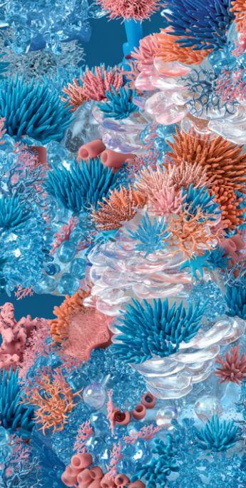 Керамогранит 41zero42 Paper41 Lux Jacques, 60x120, флора, голубой, глянцевый