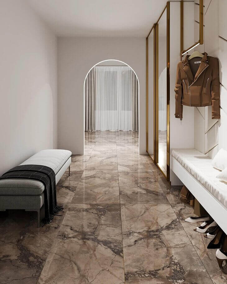 Керамогранит Ariana Ceramica Epoque Brown Lap, 60x120, под мрамор, коричневый, лаппатированный