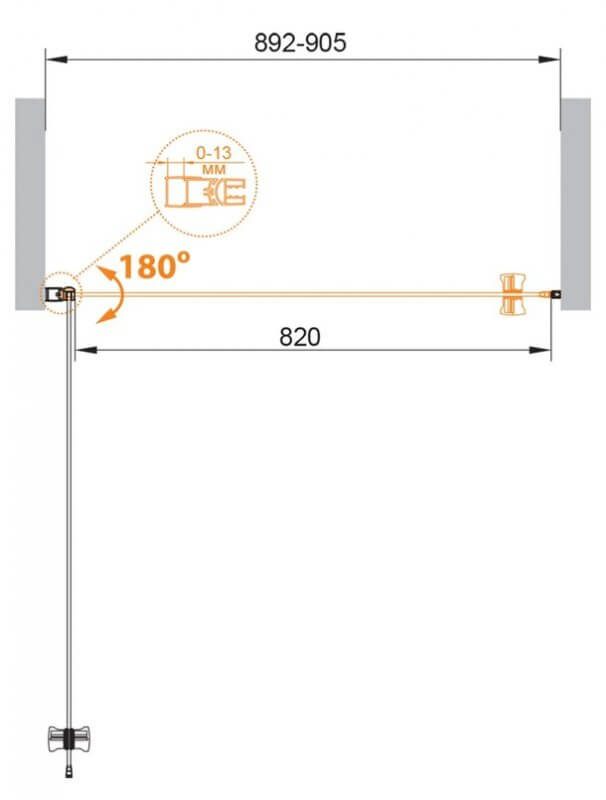 Душевая дверь в нишу Cezares ECO-O-B-1-90-C-NERO