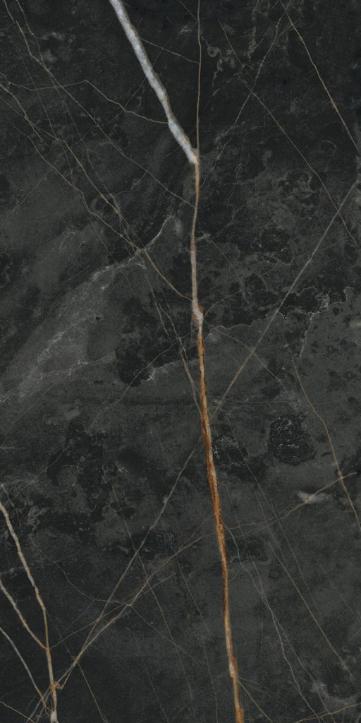 Керамогранит Ceracasa Ceramica Nuit Gloss, 49.1x98.2, под мрамор, чёрный, глянцевый