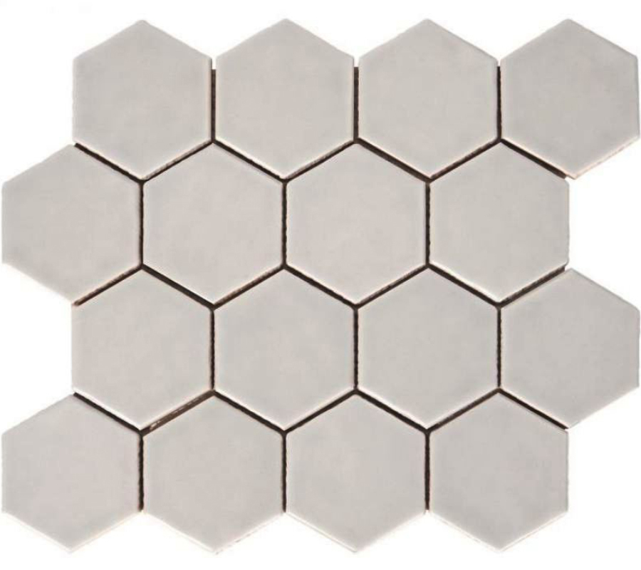 Мозаика Amadis Fine Tiles Art Deco Matt on Mesh Cement Grey, 28x32, под майолику, серая, матовая