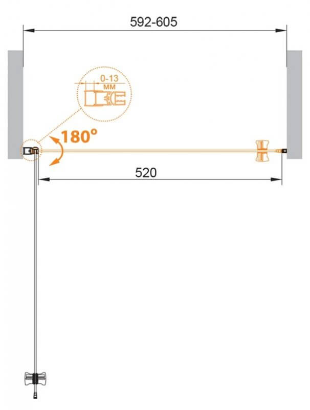 Душевая дверь в нишу Cezares ECO-O-B-1-60-C-NERO