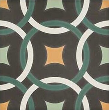 Керамогранит DNA Tiles Sync Chain Green, 15x15, орнамент, мультиколор, матовый