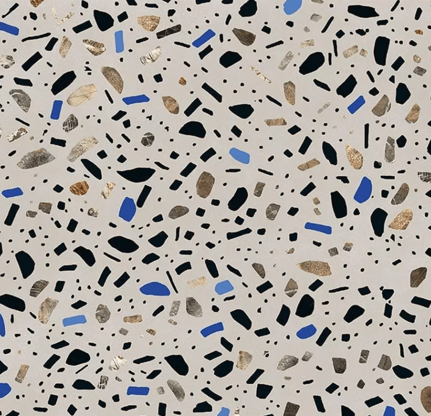 Керамогранит Fioranese Ceramica Ghiaia Grigio Nat, 60x60, имитация терраццо, серый, матовый