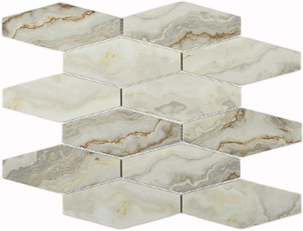 Мозаика Bonaparte Mosaics Fontana Great, 27.1x30.7, под оникс, серая, матовая