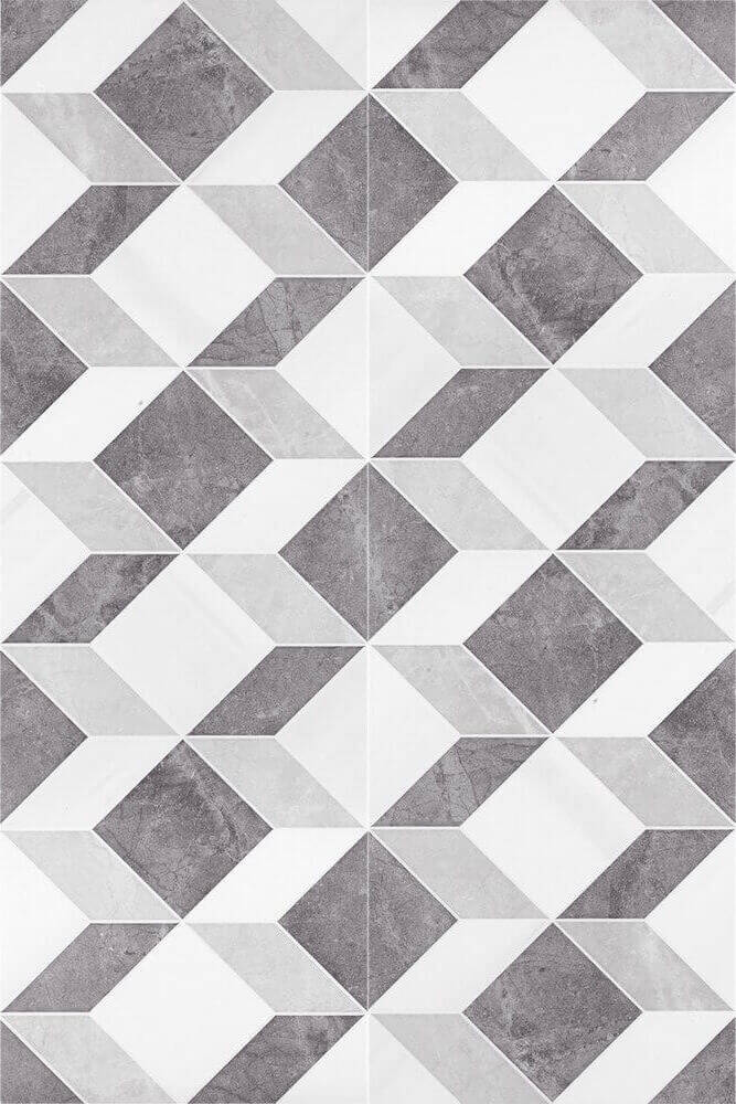 Декор Sant'Agostino Themar Trial Cold, 25x75, геометрия, серый, матовый