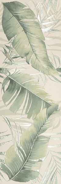 Настенная плитка FAP Ceramiche Deco&More Tropical Jungle RT, 30.5x91.5, под обои, зелёная, матовая