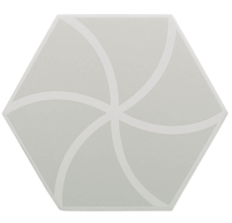 Керамогранит DNA Tiles Fancy Waves Grey, 20x23, геометрия, серый, матовый