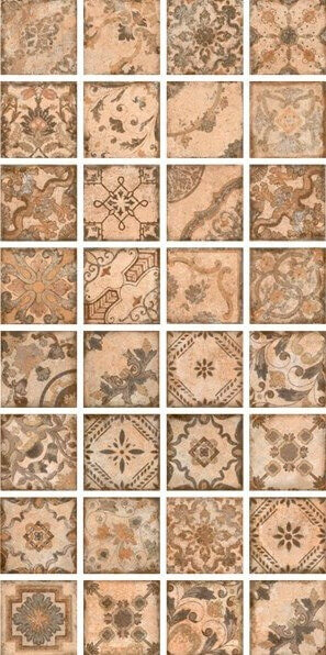 Керамогранит Sant'Agostino I Chiostri Magnolia Rose, 15x15, пэчворк, бежевый, матовый