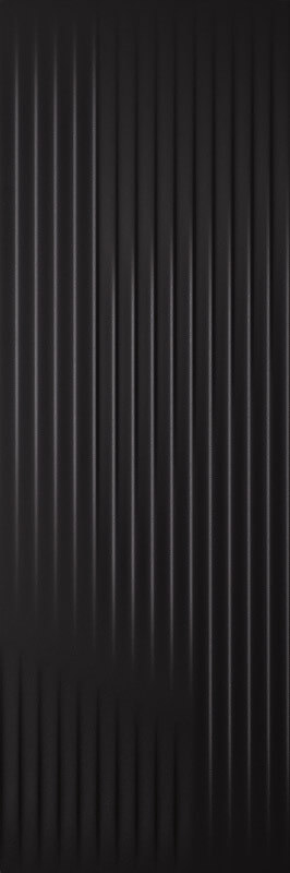 Настенная плитка Paradyz Cold Princess Black, 39.8x119.8, моноколор, чёрная, фактурная