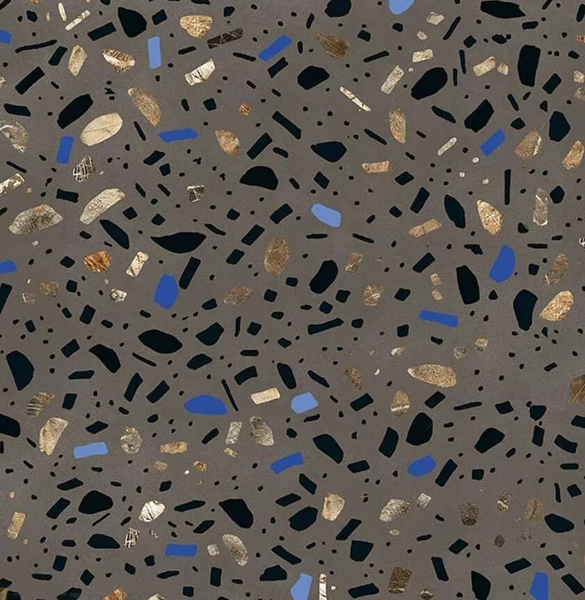 Керамогранит Fioranese Ceramica Ghiaia Grafite Nat, 60x60, имитация терраццо, серый, матовый