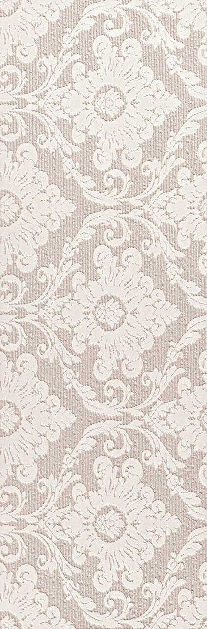 Декор FAP Ceramiche Lumina Glam Pearl Damasco Inserto, 30.5x91.5, с рисунком, бежевый, рельефный