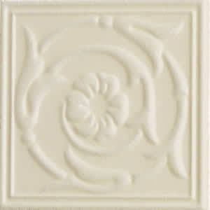 Вставка Petracer's Italiano 800 Tozzetto Bianco, 8x8, орнамент, бежевая, матовая