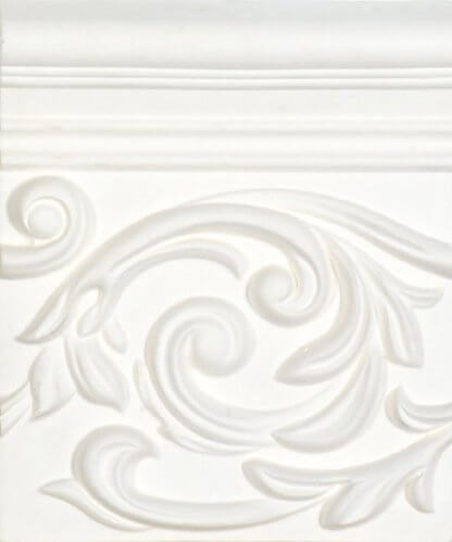 Бордюр APE Vintage Decor Poesia White, 15x17.8, орнамент, белый, глянцевый