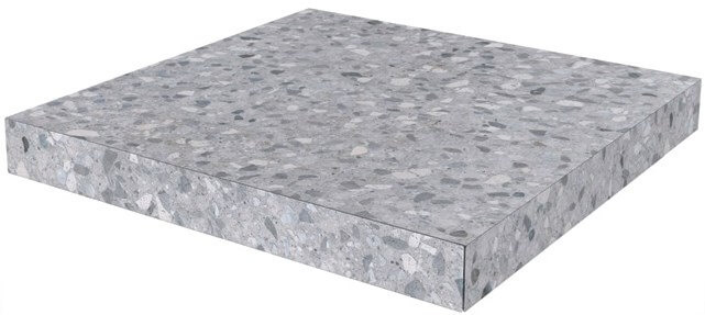 Ступень угловая Kerama Marazzi Терраццо Серый SG632600R\GCA, 33x33, имитация терраццо, серая, матовая
