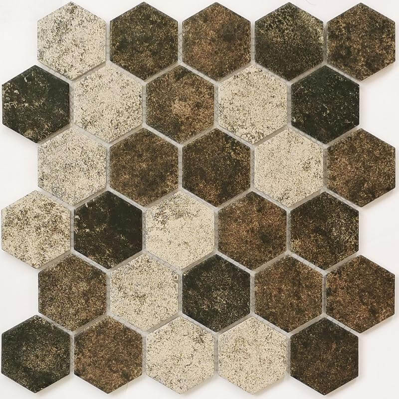 Мозаика Bonaparte Mosaics Olmeto Brown, 27.1x28.2, под камень, бежевая, матовая