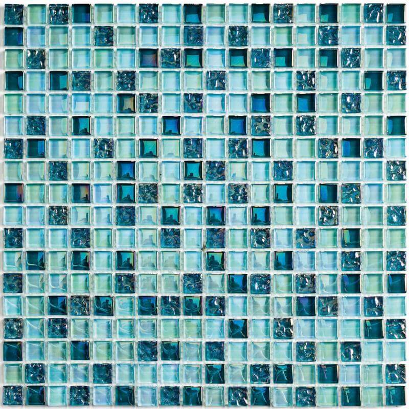 Мозаика Bonaparte Mosaics Sea Drops, 30x30, моноколор, голубая, глянцевая
