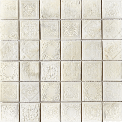 Мозаика Art & Natura Equilibrio 3641G, 30x30, под мозаику, белая, глянцевая