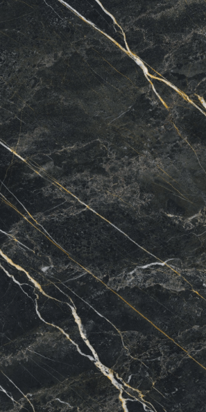 Керамогранит Baldocer Wacom forest pulido, 60x120, под мрамор, чёрный, полированный