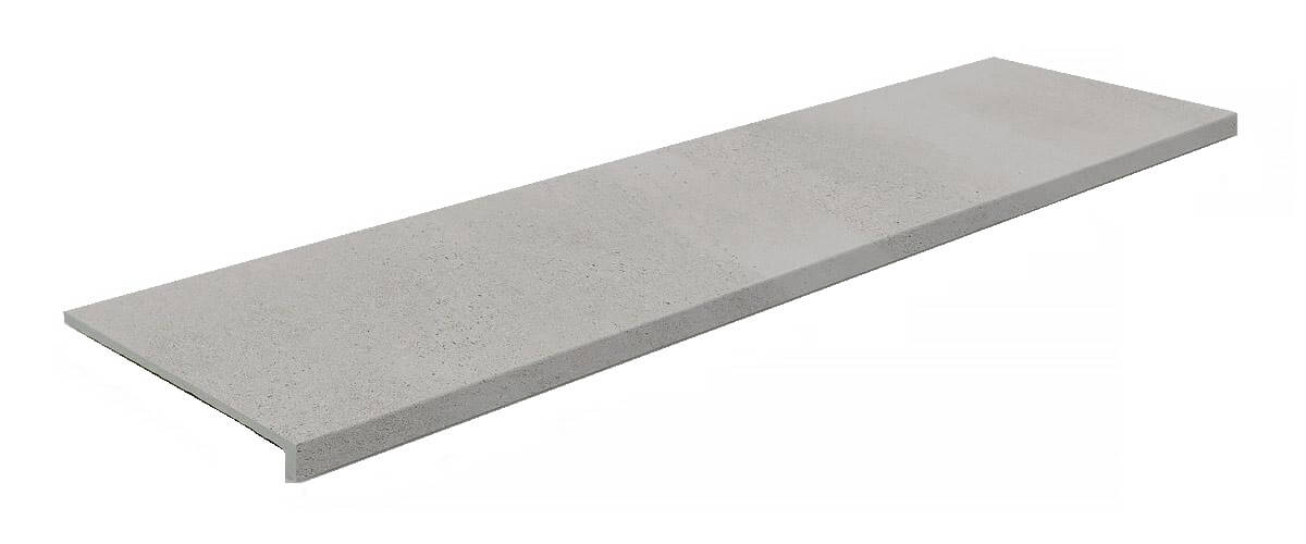 Ступень Mayor Stromboli Silver Peldano, 33x120, под цемент, серая, матовая