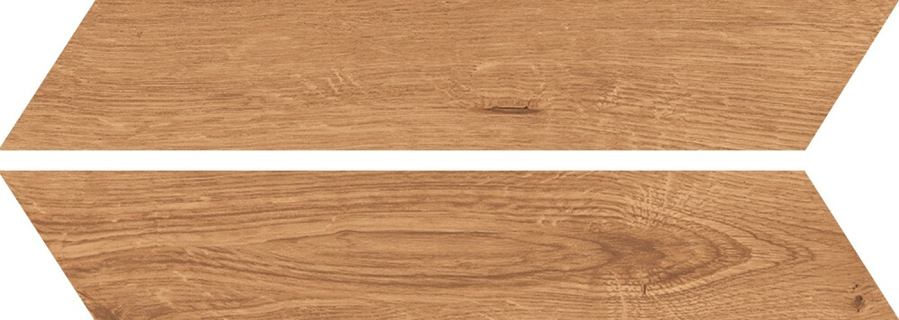 Керамогранит Bottega Feelwood Cognac Chevron, 7.5x40.7, под дерево, коричневый, матовый