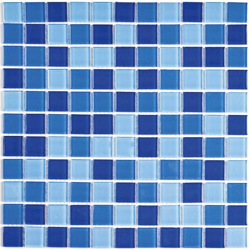 Мозаика Bonaparte Mosaics Blue Wave-2, 30x30, моноколор, синяя, глянцевая