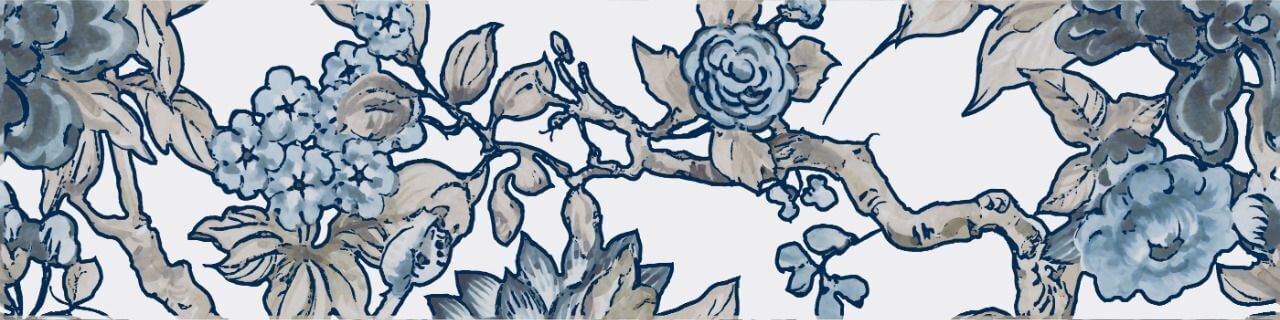 Бордюр Kerama Marazzi Жардим 1, 7.2x30, флора, мультиколор, матовый