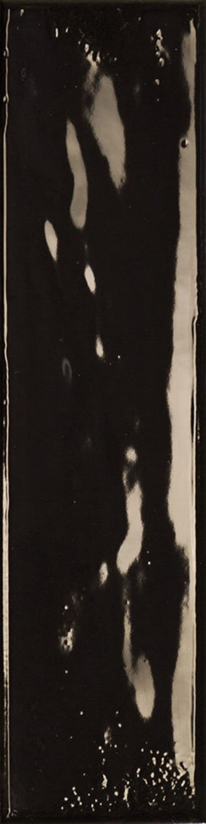 Настенная плитка Prissmacer Rain Nero, 7.5x30, под майолику, чёрная, рельефная