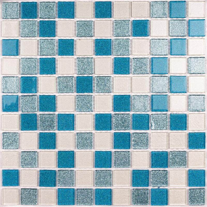 Мозаика Bonaparte Mosaics Shine Blue, 30x30, моноколор, голубая, глянцевая