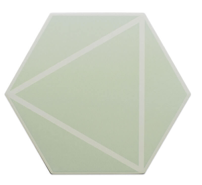 Керамогранит DNA Tiles Fancy Lines Mint, 20x23, геометрия, зелёный, матовый