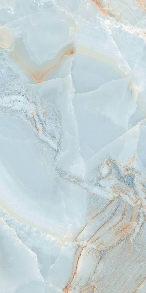 Керамогранит Creto Sunhearrt Opera Onyx Sky, 80x160, под камень, голубой, глянцевый