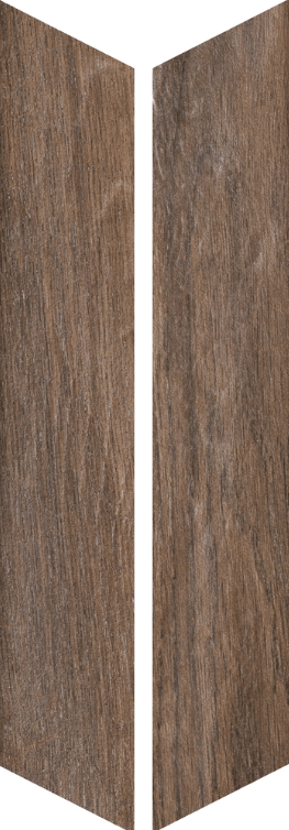 Керамогранит RHS-Rondine Vintage Brune Chevron, 7.5x40.7, под дерево, коричневый, матовый