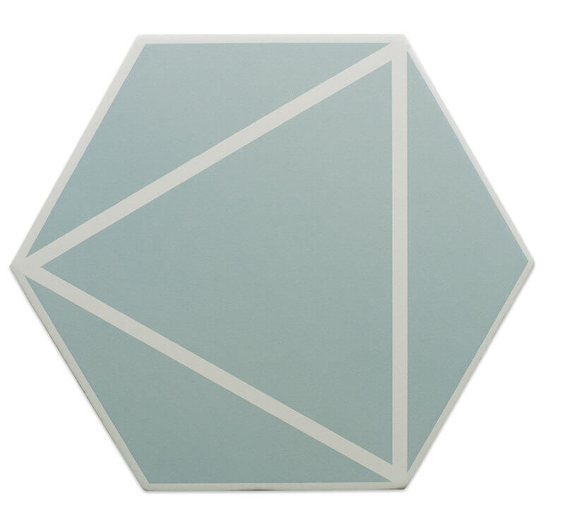 Керамогранит DNA Tiles Fancy Lines Blue, 20x23, геометрия, голубой, матовый