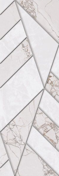 Декор Нефрит Керамика Ринальди Геометрия Серый, 20x60, геометрия, серый, глянцевый