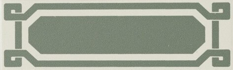 Бордюр Ceramica Grazia Old England Listello ED Bath, 6x20, орнамент, зелёный, матовый
