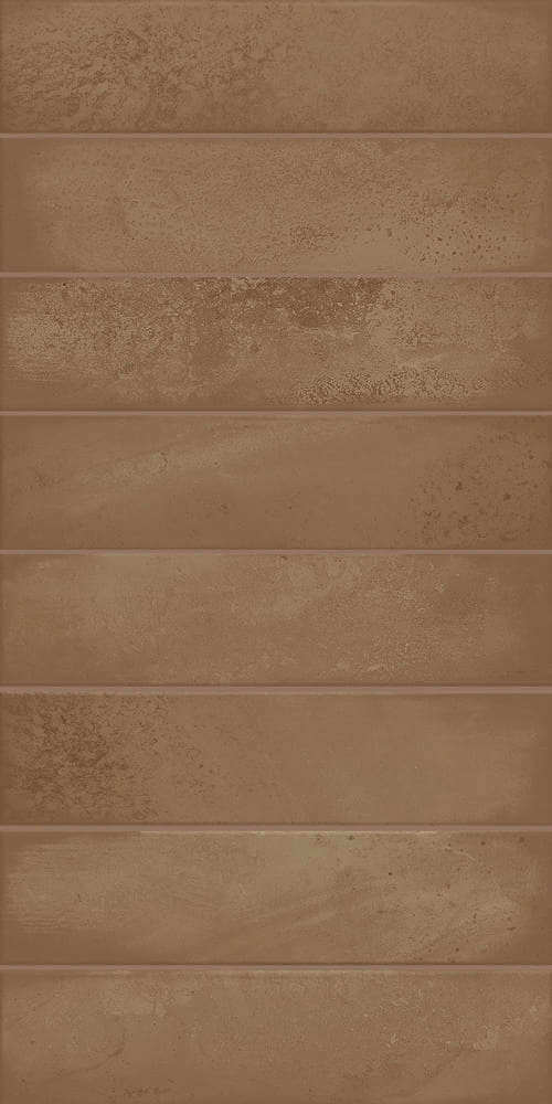 Настенная плитка Azori Bricks Terracota, 31.5x63, под бетон, коричневая, глянцевая