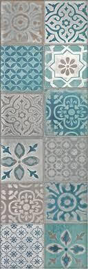 Декор Ragno Frame Aqua Milk, 25x76, пэчворк, голубой, глянцевый