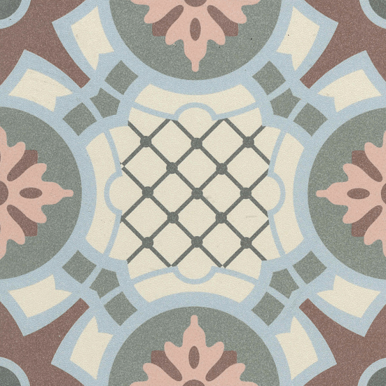 Керамогранит Revoir Paris Bel Histoire Hubert, 15x15, орнамент, мультиколор, матовый