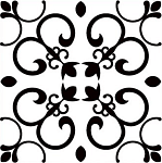 Керамогранит Mijares - Cerlat Botticelli, 22.5x22.5, геометрия, чёрно-белый, матовый