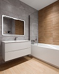 Настенная плитка Metropol Iconic Grey, 30x90, под бетон, белая, матовая-4