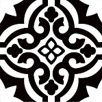 Керамогранит Mijares - Cerlat Botticelli, 22.5x22.5, геометрия, чёрно-белый, матовый-5