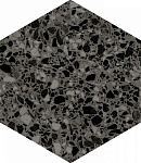 Керамогранит DNA Tiles Terrazzo Graphite, 32x36.8, имитация терраццо, чёрный, матовый