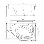 Акриловая ванна Timo Iva IVA1610L 160x100x70-2