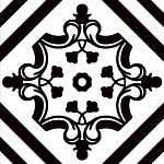 Керамогранит Mijares - Cerlat Botticelli, 22.5x22.5, геометрия, чёрно-белый, матовый-4