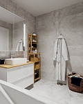 Керамогранит Metropol Iconic Avorio, 75x75, под бетон, белый, матовый-4
