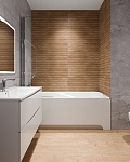 Настенная плитка Metropol Iconic Grey, 30x90, под бетон, белая, матовая-3