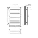 Полотенцесушитель водяной Aquatek Альфа AQ RRP1080BL, 50x80 см, чёрный-4